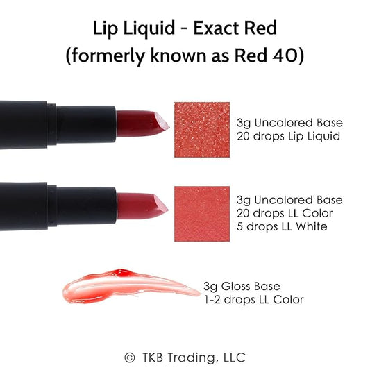 TKB Lip Liquid Color | Liquid Lip Color for TKB Gloss Base, DIY Lip Gloss, Pigmented Lip Gloss and Lipstick Colorant, Made in USA (1floz (30ml), Exact Red)