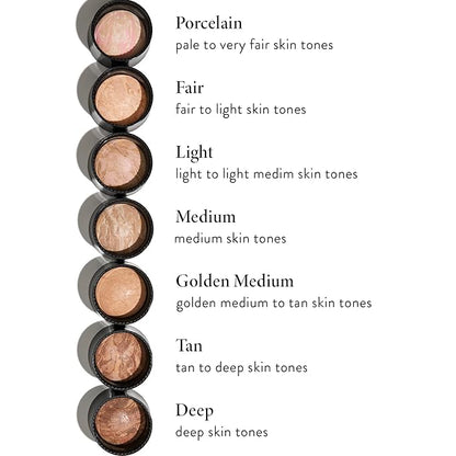 LAURA GELLER NEW YORK Award-Winning Baked Balance-n-Brighten To Go Travel Size Color Correcting Powder Foundation - Porcelain - Buildable Light to Medium Coverage - Demi-Matte Natural