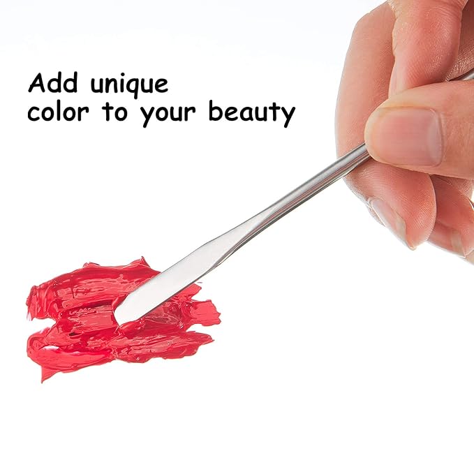 Shappy 10 Pcs Makeup Spatula Scoop Foundation Spatula Stainless Steel Mini Depotting Double-headed Makeup Tool for Mixing Cosmetics Facial Nail Art