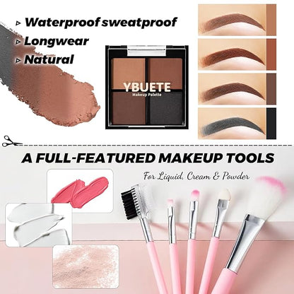 Makeup Kit for Teens Girls Women, Travel & Portable Makeup Set, Cosmetic Bundle with Foundation, Eyeshadow, Lipstick, Eyeliner & Mascara