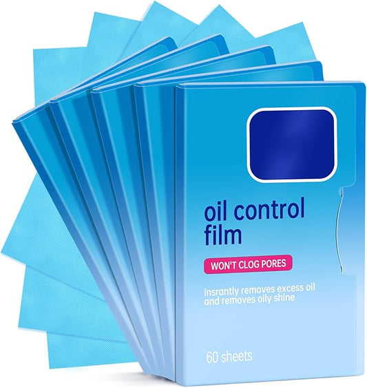 5 Packs Oil Blotting Papers for Face (300 Sheets) - Oil Absorbing Blotting Sheets for Oily Skin, Makeup-Friendly & Portable Oil Wipes