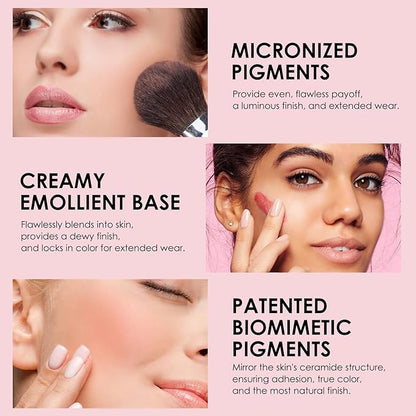 8 Colors Face Blush Palette, Matte Mineral Powder Bright Shimmer for Cheek and Eye Shadow Make-up, Contour and Highlight, Women Facial Makeup Plate