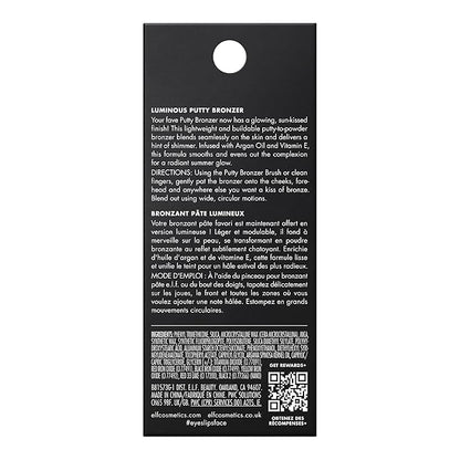 e.l.f. Luminous Putty Bronzer, Lightweight Putty-to-Powder Bronzer For A Radiant, Glowing Finish, Highly Pigmented, Vegan & Cruelty-Free, Island Hopping