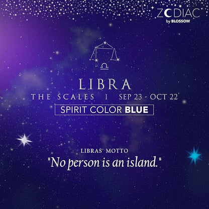 Blossom Lip Gloss Zodiac Sign Vanilla Scented Roll-On Lip Gloss, Moisturizing + Hydrating with Zodiac Crystals, Made in USA, 0.20oz, Libra