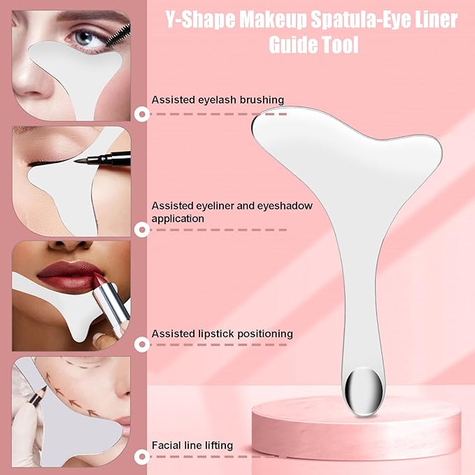 4 Pcs Makeup Spatula Set, Stainless Steel Cosmetic Makeup Palette, Korean Mixing Palette Foundation Cosmetic Skin Care Tool