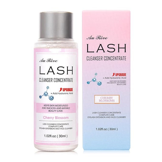 Lash Shampoo Concentrate 30ml Lash Cleanser Concentrate Add Hyaluronic Acid Oil-Free Lash Extension Shampoo Perfect for Salon，Cherry Blossom
