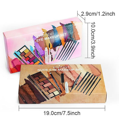 10 Pcs All In One Full Makeup Set, Professional Makeup Kit for Girls Teens Beginners Multipurpose Essential Starter Bundle Include Eyeshadow Palette Mascara Eyebrow Pen Eyeliner Eyeshadow Brush