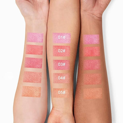 Baked Blush for Cheeks, 2 in 1 Powder Blush Palette and Highlighter, Contouring Shimmer Natural Makeup All Day Wear