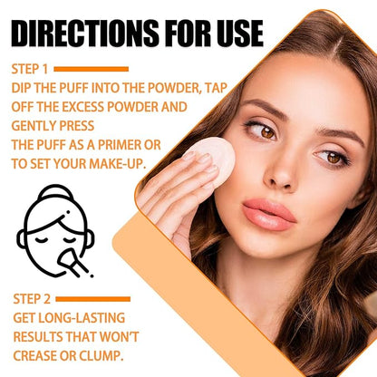 Loose Setting Powder Set with makeup brush,Lightweight Long Lasting Oil Control Loose Face Powder,Translucent Matte Drying Finishing Setting Powder for All Skin Types B