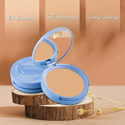 Oil Control Face Powder, Matte Smooth Setting Powder, Waterproof Long-Lasting Setting Powder, Polvo Compacto Perfección Mate, Polvo Compacto De Maquillaje (Tan Dark)