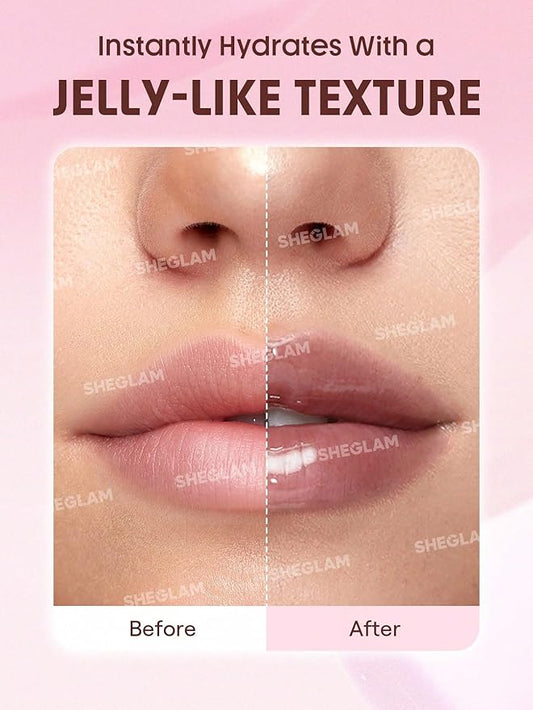 SHEGLAM Jelly Wow Tinted Lip Oil Plumping Lip Gloss Natural -Hot Shot