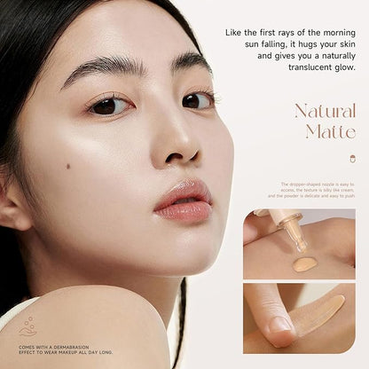 Small Milk Bottle Foundation Cream - Lightweight, Sheer, Hydrating, Concealing, Contouring and Sunscreen BB Cream (03#WHEATEN)