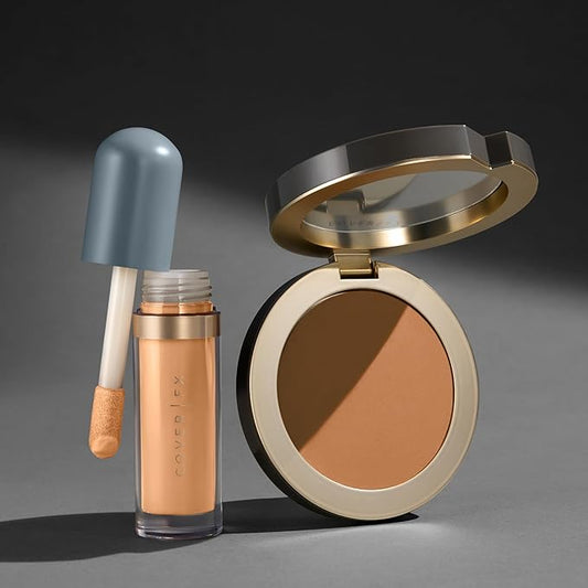 Cover FX Discoloration Kit: Total Coverage Cream Foundation - T4 + Skin Discovered Longwear Concealer, T2 - Full Coverage