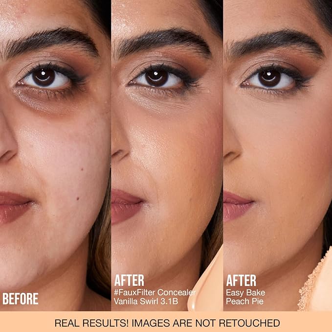 Huda Beauty MINI Easy Bake Loose Baking & Setting Face Powder Shade PEACH PIE (Mini Size 0.21 oz / 6 g)