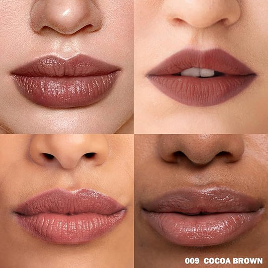 Peel Off Lip Stain - Long Lasting, Transfer Proof and Waterproof Tattoo Lip Tint, Matte Finish Lip Stain Peel Off, Infused with Vitamin E & Algin & Hydroxyacetophenone, #009 Cocoa Brown