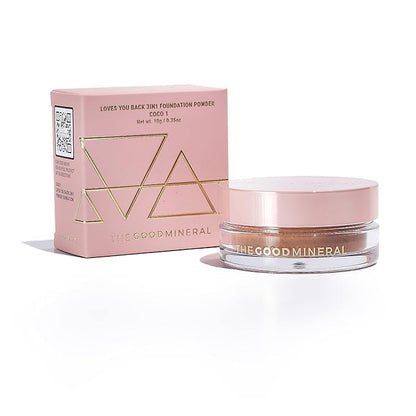 Loves-You-Back 3in1 Mineral Powder Foundation (COCO 1) | Designed for acne-prone, sensitive skin | 3IN1 - Concealer, Foundation + Powder | Evens skin tone | Natural + Lightweight
