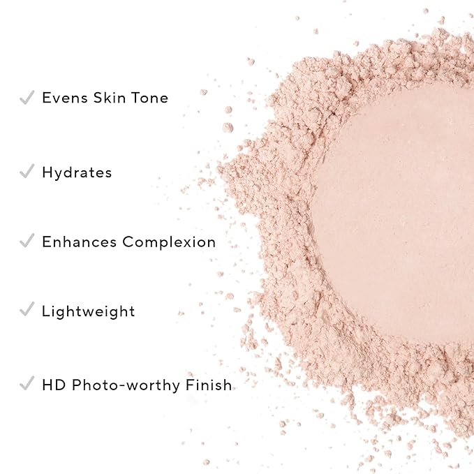 Mirabella Pure Press Powder Foundation Makeup, HD Finish Buildable Mineral Foundation for Sensitive Skin and All Skin Types with Age-Defying Benefits, Jojoba and Triglyceride, Original Medium/Dark IV