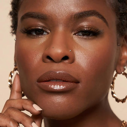 The Lip Bar Vegan Non-Sticky Lip Gloss, with Hydrating Shea Butter for a Lightweight, High Shine Finish, Headliner - Warm Terracotta Brown