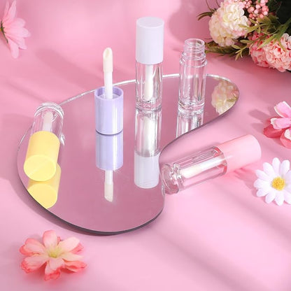 4Pcs Lip Gloss Tubes, 6ml Empty Lip Gloss Tubes with Wand Refillable Lip Gloss Containers with Rubber Stoppers Lip Balm Bottles for DIY Lipgloss (4 Colors)