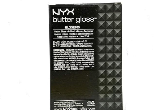 NYX Butter Lip Gloss Set 3 (Creme Brulee, Angel Food Cake and Ginger Snap)