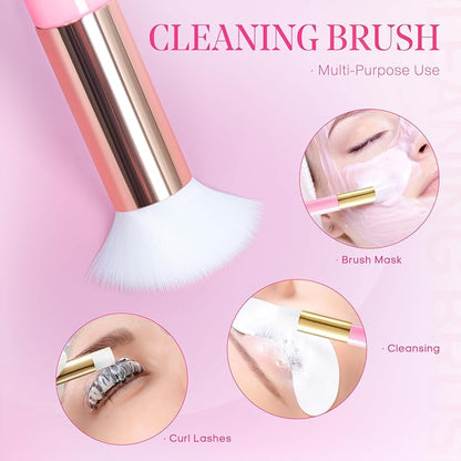 Buqikma Lash Wash for Eyelash Extension, 60Ml/2.11fl.Oz Eyelash Shampoo Kit with Lash Shampoo Brushes Gentle Lash Extension Cleanser for Professional Salon Use and Home Use