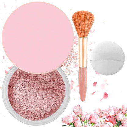 AlluraBeauty Blurring Powder,Blurring Setting Powder,Beauty Blurring Powder, Pink Setting Powder Makeup Waterproof,Pink Powder Loose Setting for All Skin Tones (Pink, A)