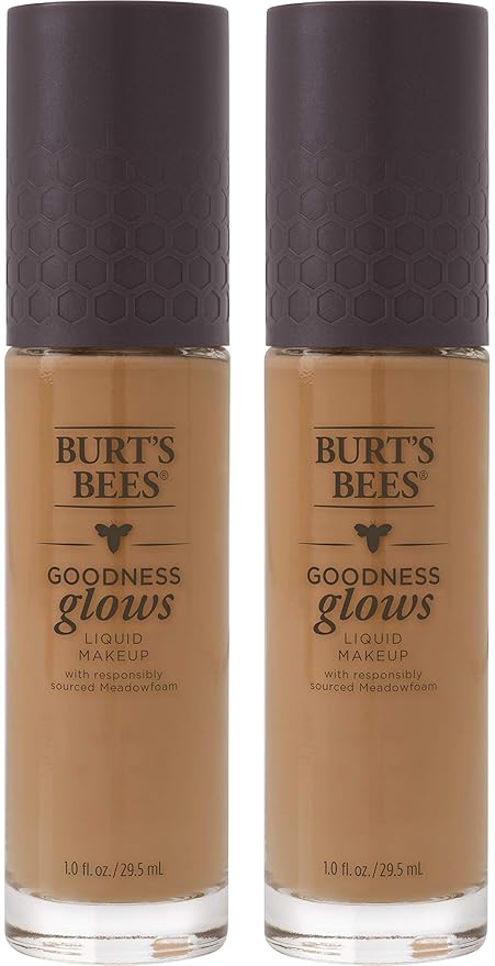 Burts Bees Goodness Glows Liquid Makeup, Rich Caramel - 1.0 Ounce (Pack of 2)