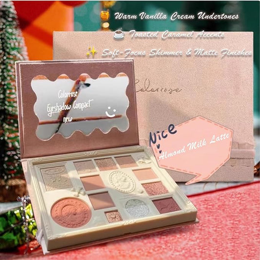 12 Color Embossed Eyeshadow Palette - Warm Pink Tones with Shimmer & Matte Finishes, Highly Pigmented, Long-Lasting, All-in-One Makeup Palette for Day & Night Looks