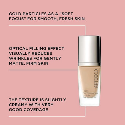 ARTDECO High Performance Lifting Foundation - reflecting beige N°10 - reduces wrinkles for firmer skin & soft matte finish - vegan makeup - Liquid foundation with hyaluron - 1.05 Fl Oz