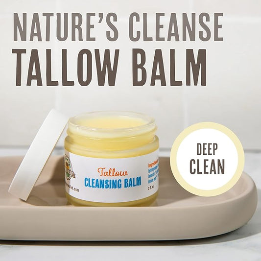 Grassfed Beauty - Tallow Cleansing Balm, All-Natural Make Up Remover Balm, Handcrafted Cleansing Balm Make Up Remover, Safe for All Skin Types, 2 oz