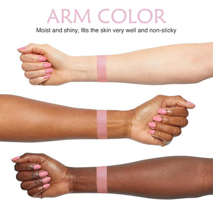 Powder Blush for Cheeks, Baked Blush Palette Highlighter Makeup, Brighten Glow Face Blusher, Shimmer Buildable Lightweight Multiuse Baked Powder for Eyeshadow Highlight rubores de maquillaje