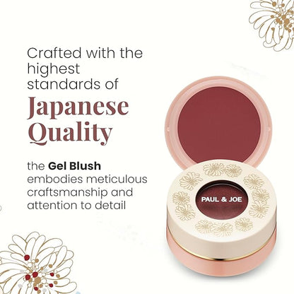 Paul & Joe Gel Blush, Bright and Buildable Blush Makeup, Water-Based Gel Makeup Blush with Hydrating Oils for Dewy, Radiant Finish, Garnet and Wine Red Cheek Tint, 05 Sommeliere, 0.71 oz