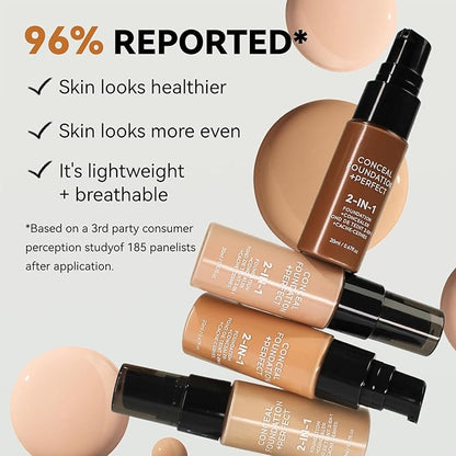 Concealer Full Coverage Foundation for Mature Skin,Oil Control Matte 2 in 1 Concealer liquid Foundation Makeup Waterproof Base De Maquillaje Alta Cobertura-04 Beige