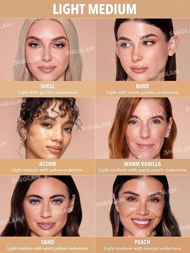 SHEGLAM Skinfinite Hydrating Foundation Flawless Dewy Foundation Hydrating Coverage Invisible Pore Concealer Pore-less Non-Greasy Lightweight Natural Soft Liquid Foundation-Acorn