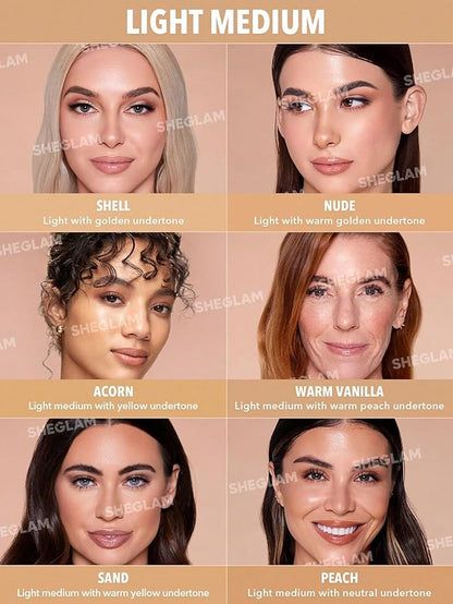 SHEGLAM Skinfinite Hydrating Foundation Flawless Dewy Foundation Hydrating Coverage Invisible Pore Concealer Pore-less Non-Greasy Lightweight Natural Soft Liquid Foundation-Acorn