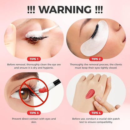 Eyelash Extension Remover Cream, Professional Lash Remover for Lash Extensions, Low Irritation, Fast Dissolution, Lash Extension Remover Cream for Salon Use, 5g (Strawberry)