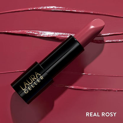 LAURA GELLER NEW YORK Baked Blush-n-Brighten Blush, Starfish Island + Modern Classic Cream Lipstick, Real Rosy