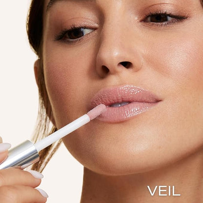 Woosh Beauty, Spin-On Lip Gloss, Hydrating Hyaluronic Acid & Shea Butter, No Fine Lines, Shine Finish, Vegan & Cruelty-Free - Veil