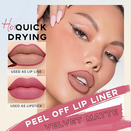 3 Colors Peel Off Lip Liner Stain Set, Tattoo Magic Color Matte Natural Reveal Lip Stain Lip Tint, Waterproof Long Lasting Highly Pigmented Color Lip Gloss Lipstick Makeup for Women and Girls