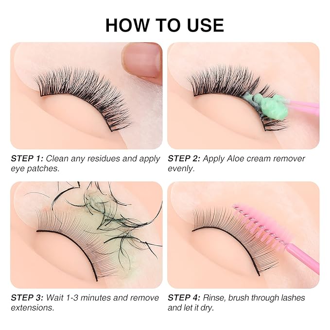 LASHVIEW Eyelash Extension Remover Cream, Eyelash Adhesive Remover, Professional Eyelash Extensions Remover for Salon(ALOE 0.51fl.oz/15ml)