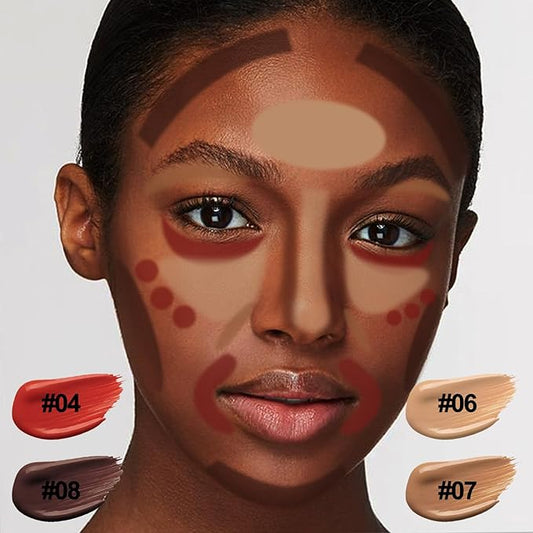 4pcs Liquid Concealer Stick,Full Coverage，4 Colors Corrector Foundation,Long Wear Under Eye Concealer Stick for Dark Circles,Blemishes,Acne,Freckles