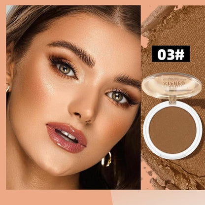 MAEPEOR Matte Bronzer Powder 6 Colors Buildable Natural Contour Bronzer Long Lasting Sweat Proof Face Bronzered Powder (Color 03)