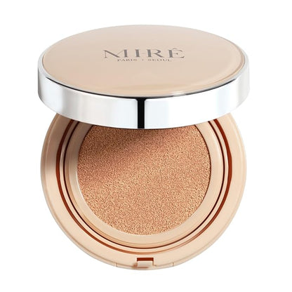 MIRECOSMETICS Velvet Finish All in 1 Cushion Foundation │Long Lasting, Full Coverage for All Skin Types (0.67oz) (01 Porcelaine)