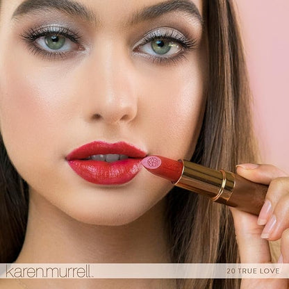 Karen Murrell - Natural Lip Stick - Lipstick 20 True Love - Dark Red Lipstick - Matte Finish, 100% Natural Ingredients, Moisturizes & Hydrates Lips - Paraben & Cruelty Free
