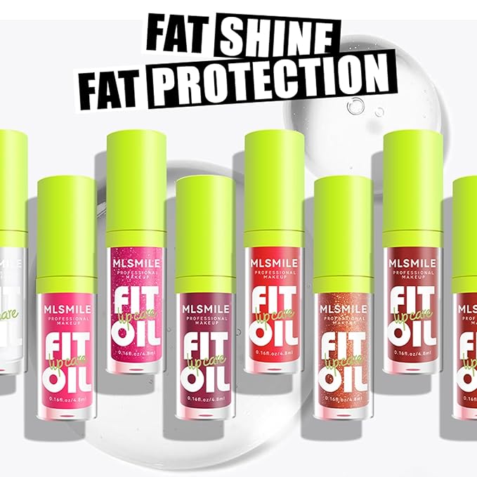 4 Colors Lip Oil Lip Glaze Set, Tinted Gloss Lip Gloss Oil, Plumping Moisturizing and Nourishing Lips, Long Lasting Fresh and Smooth Lip Care Set - A#