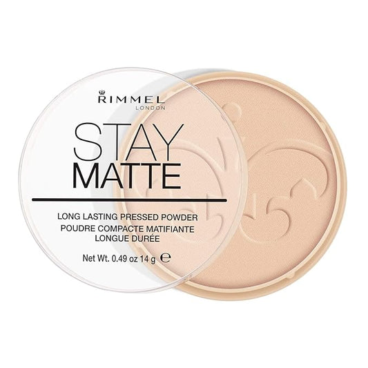 Rimmel London Stay Matte Pressed Powder, Peach Glow, 0.49 Ounce