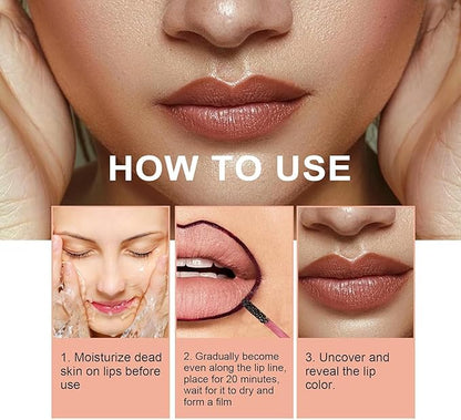 Dulele 3PCS Lip Liner Set, Peel Off Lip Stain, Long Lasting Waterproof Lip Stain Peel Off, Transfer Proof Matte Finish Lip Gloss (A, M)