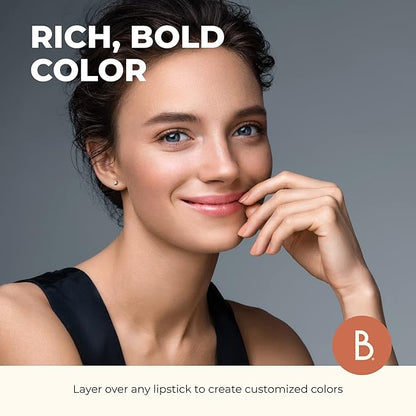 Beauty For Real Lip Gloss + Shine, Plumping High Shine Hydrating Gloss, Turned On, Sheer Lip Bite Nude, Light + Mirror, Cruelty Free, 0.15 fl oz