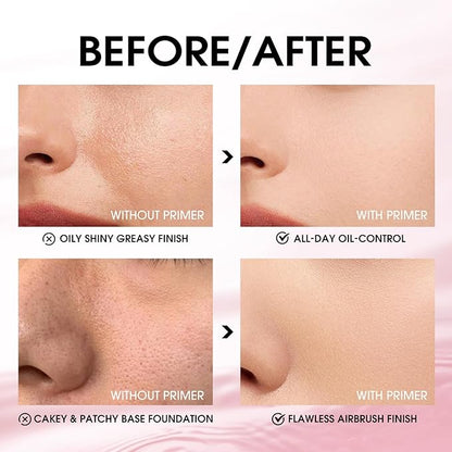 LANGMANNI Matte Grip Face Primer, Transparent Skin Perfecting Hydrating Gel Primer Essential for Longlasting Perfection Face Makeup (0.33 Fl Oz, 1)