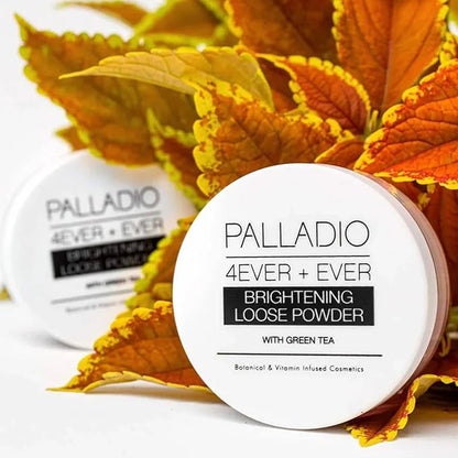 Palladio 4 Ever+Ever Mattifying Loose Setting Powder, Brighten Dark Circles, Lightens, and Creates a Look Of Luminosity, Soft, Radiant Finish All Day Wear, (Brightening Powder)